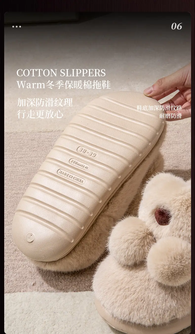 Covered Heel Cotton Slippers for Women Winter 2024 New Warm Fleece-Lined Home Indoor and Outdoor Wear Non-Slip Thick-Soled Cotton Shoes for Men — feature 12