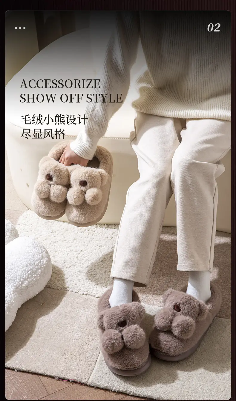 Covered Heel Cotton Slippers for Women Winter 2024 New Warm Fleece-Lined Home Indoor and Outdoor Wear Non-Slip Thick-Soled Cotton Shoes for Men — feature 8