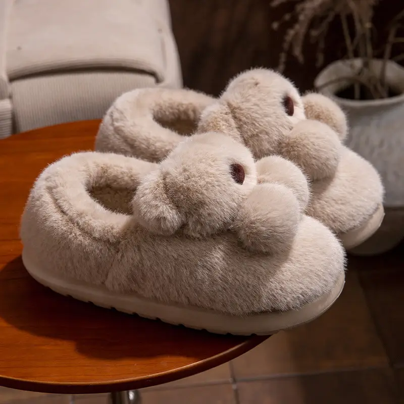 Covered Heel Cotton Slippers for Women Winter 2024 New Warm Fleece-Lined Home Indoor and Outdoor Wear Non-Slip Thick-Soled Cotton Shoes for Men - Image 3