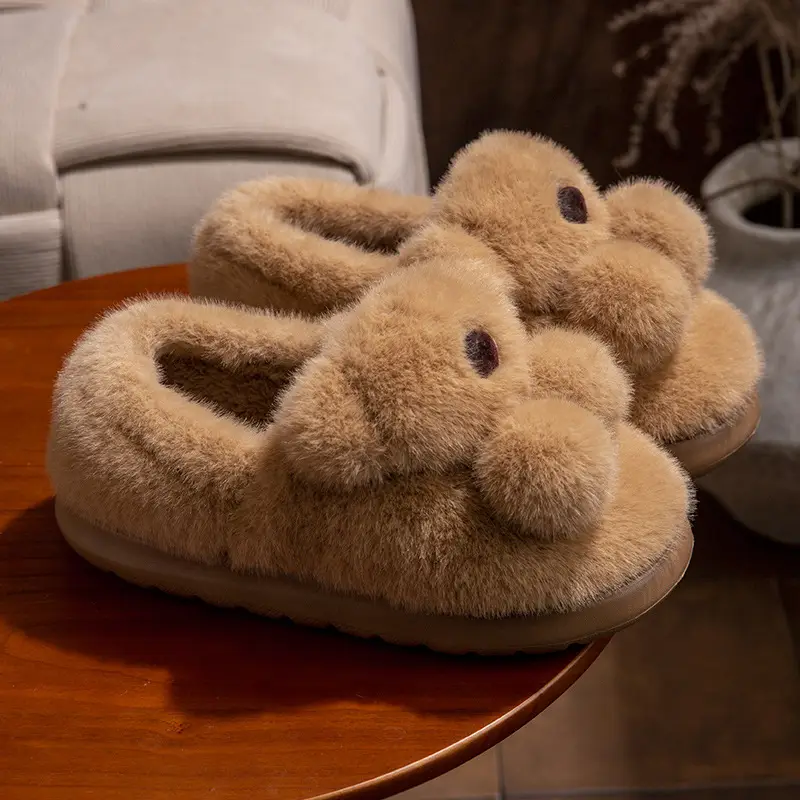 Covered Heel Cotton Slippers for Women Winter 2024 New Warm Fleece-Lined Home Indoor and Outdoor Wear Non-Slip Thick-Soled Cotton Shoes for Men - Image 4