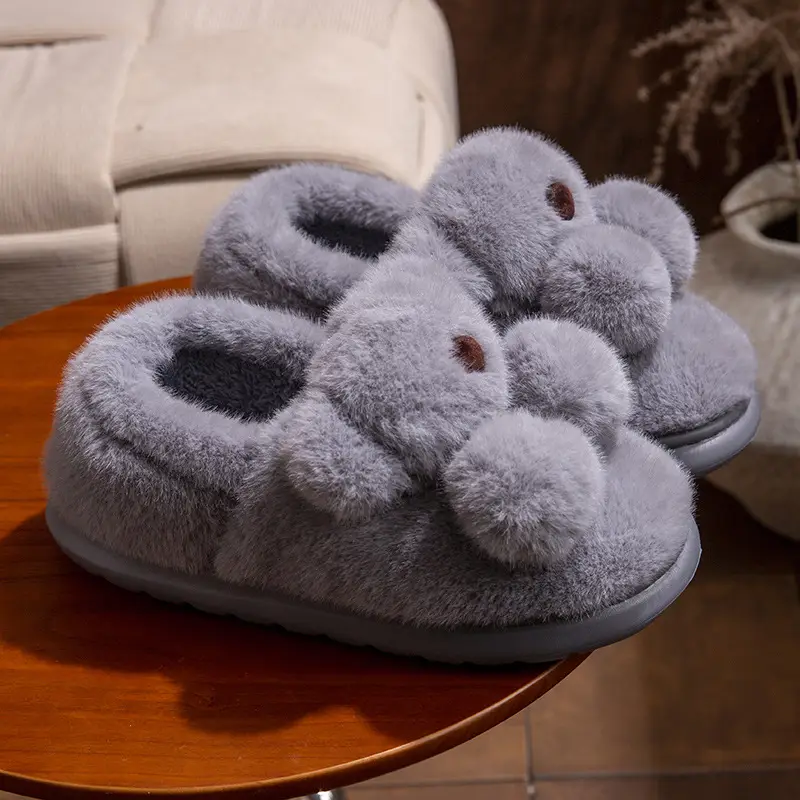 Covered Heel Cotton Slippers for Women Winter 2024 New Warm Fleece-Lined Home Indoor and Outdoor Wear Non-Slip Thick-Soled Cotton Shoes for Men - Image 5