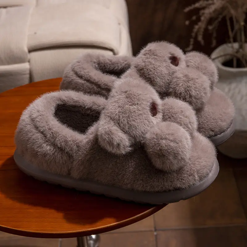 Covered Heel Cotton Slippers for Women Winter 2024 New Warm Fleece-Lined Home Indoor and Outdoor Wear Non-Slip Thick-Soled Cotton Shoes for Men - Image 6