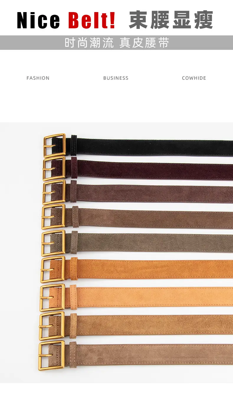 Women's Frosted Cowhide Belt with Gold Buckle, Maroon — feature 3