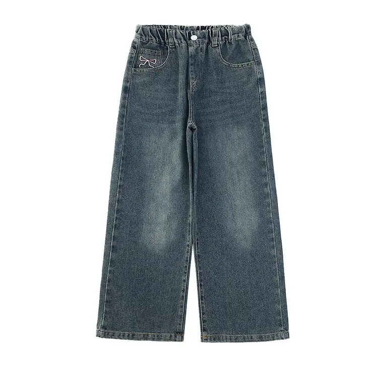 Girls' Jeans Autumn 2025 New Style Big Girl Loose Wide-Leg Pants Spring and Autumn Middle School Children's Pants - Image 5