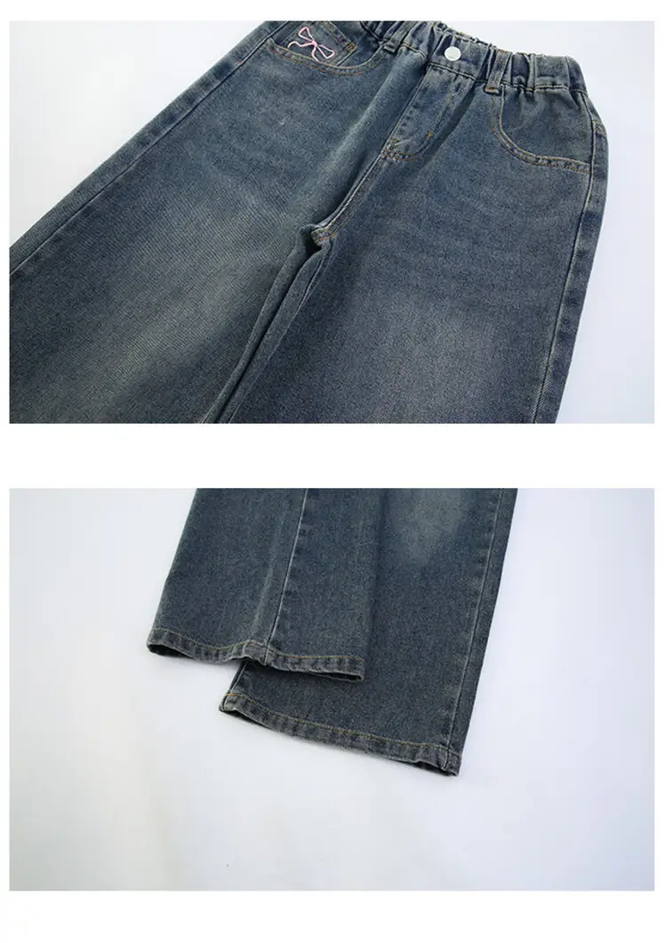 Girls' Jeans Autumn 2025 New Style Big Girl Loose Wide-Leg Pants Spring and Autumn Middle School Children's Pants — feature 20
