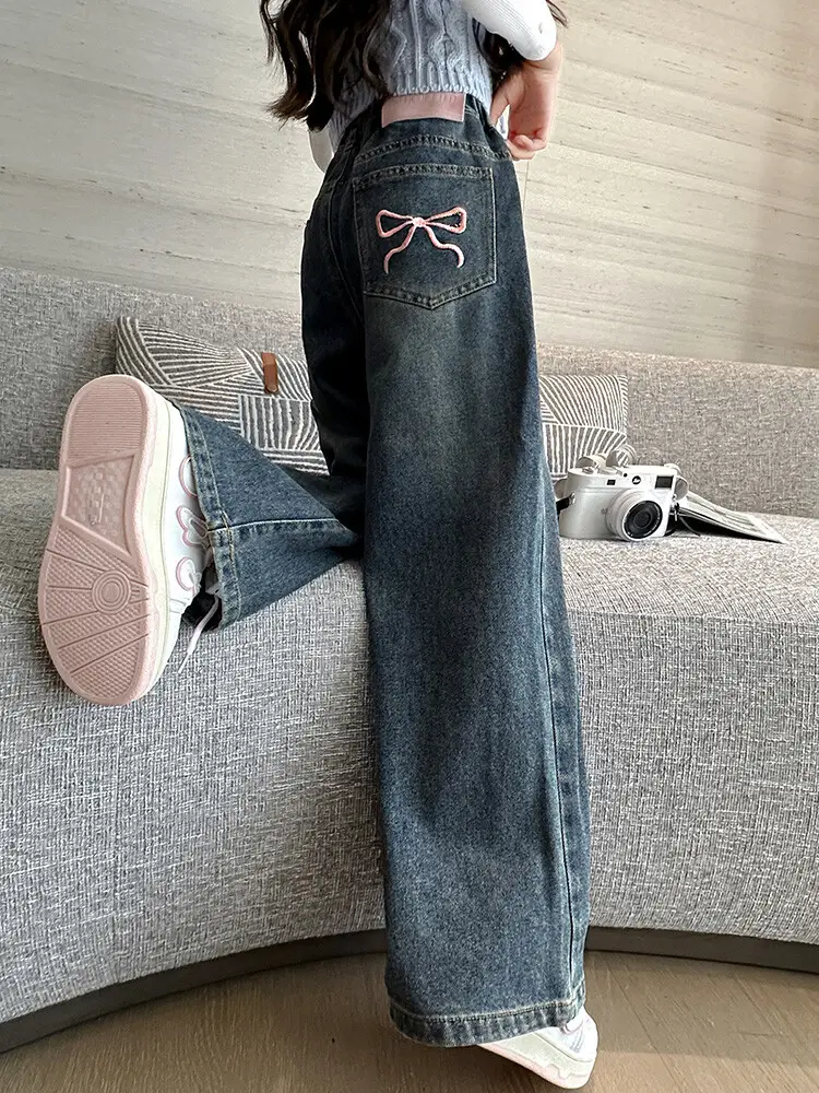 Girls' Jeans Autumn 2025 New Style Big Girl Loose Wide-Leg Pants Spring and Autumn Middle School Children's Pants — feature 23