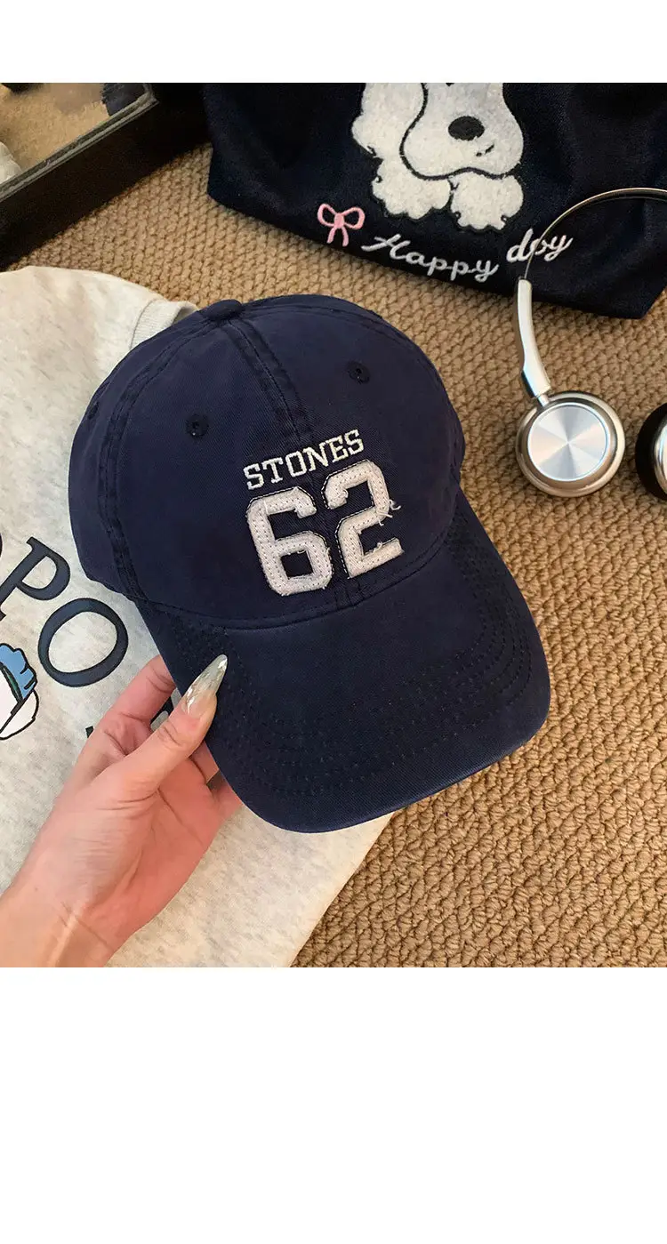Women Baseball Cap 62 Number Wide Bristle Navy — feature 12