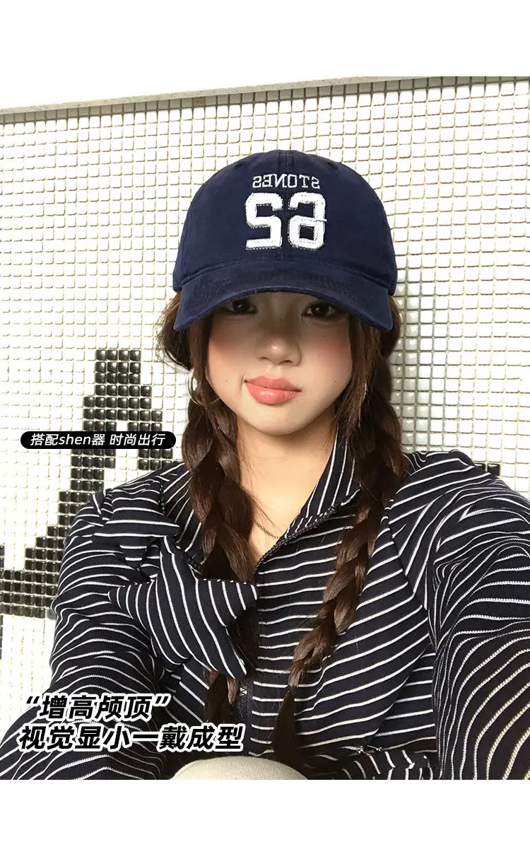 Women Baseball Cap 62 Number Wide Bristle Navy — feature 4