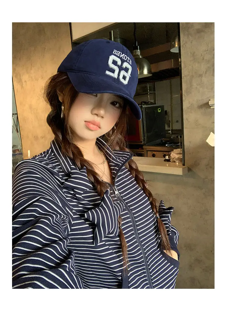 Women Baseball Cap 62 Number Wide Bristle Navy — feature 7