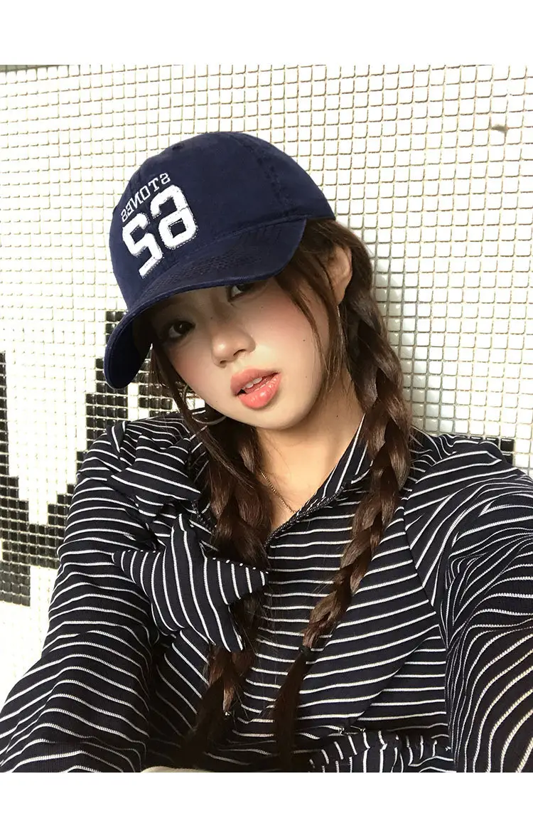 Women Baseball Cap 62 Number Wide Bristle Navy — feature 8