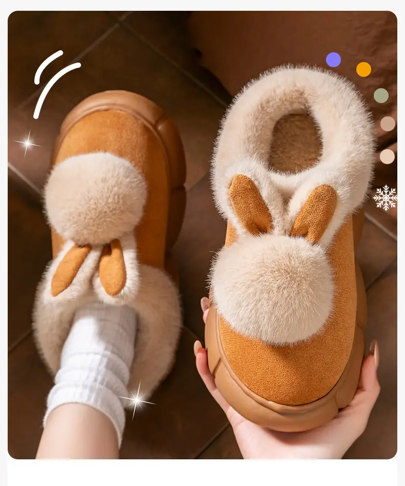 Women's Warm Bow Slippers Autumn Winter Shoes — feature 4