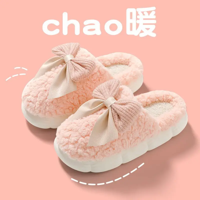 Women's Warm Bow Slippers Autumn Winter Shoes - Image 2