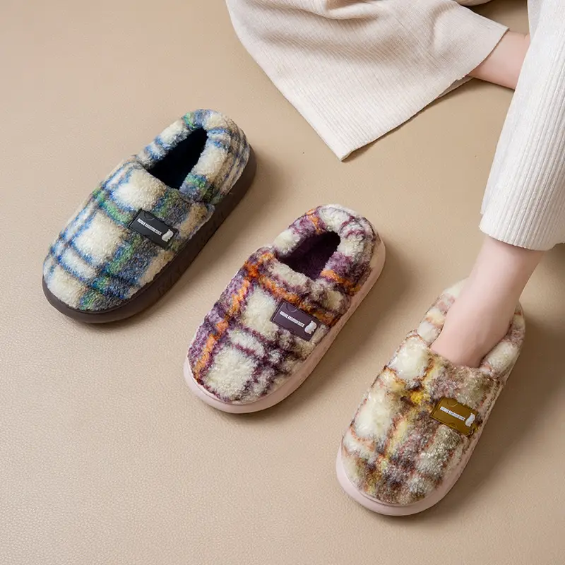 Fashion Cotton Slippers Winter 2025 New Women's Home Closed-Back Maternity Shoes Thickened Warm Non-Slip Plush Outdoor Wear - Image 11
