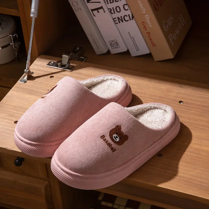 Fashion Cotton Slippers Winter 2025 New Women's Home Closed-Back Maternity Shoes Thickened Warm Non-Slip Plush Outdoor Wear - Image 5