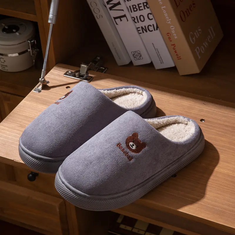 Fashion Cotton Slippers Winter 2025 New Women's Home Closed-Back Maternity Shoes Thickened Warm Non-Slip Plush Outdoor Wear - Image 6