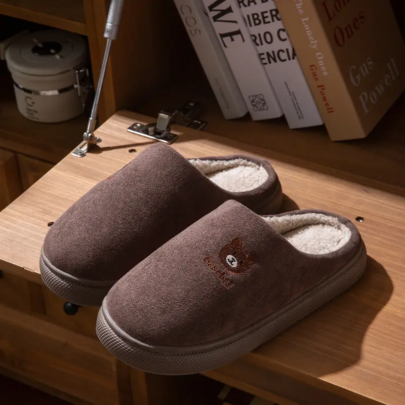 Fashion Cotton Slippers Winter 2025 New Women's Home Closed-Back Maternity Shoes Thickened Warm Non-Slip Plush Outdoor Wear - Image 7