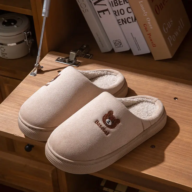 Fashion Cotton Slippers Winter 2025 New Women's Home Closed-Back Maternity Shoes Thickened Warm Non-Slip Plush Outdoor Wear - Image 8