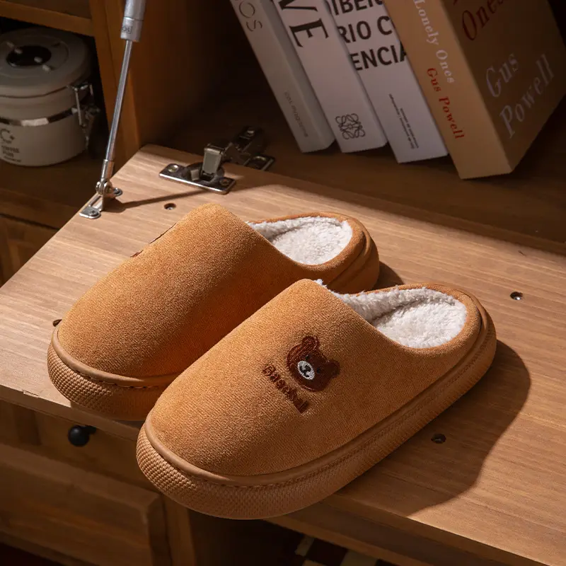Fashion Cotton Slippers Winter 2025 New Women's Home Closed-Back Maternity Shoes Thickened Warm Non-Slip Plush Outdoor Wear - Image 9