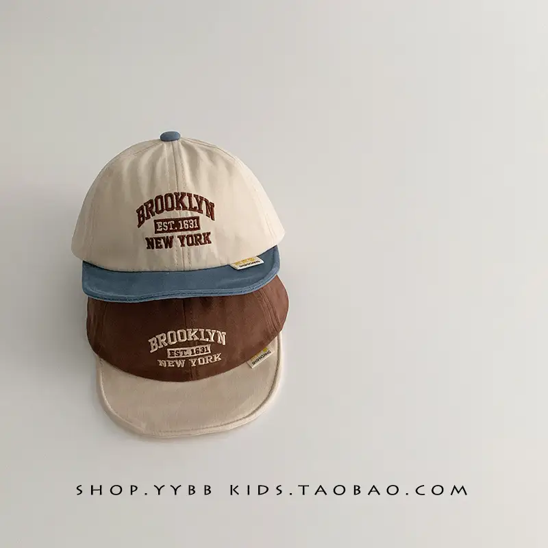 Children's Korean Style Peaked Hats Red & White - Image 9