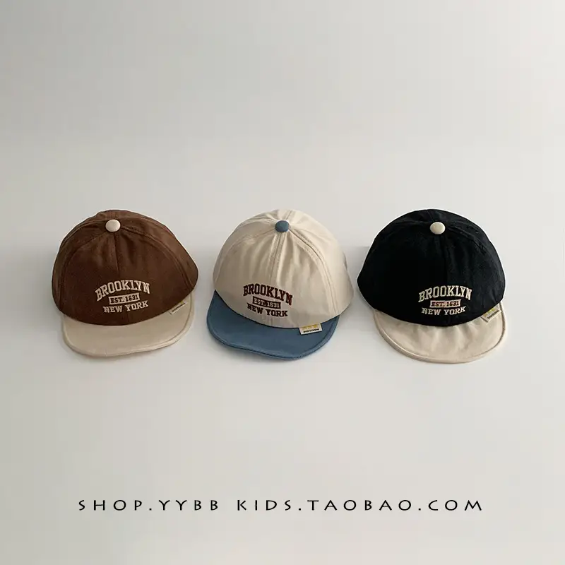 Children's Korean Style Peaked Hats Red & White - Image 10