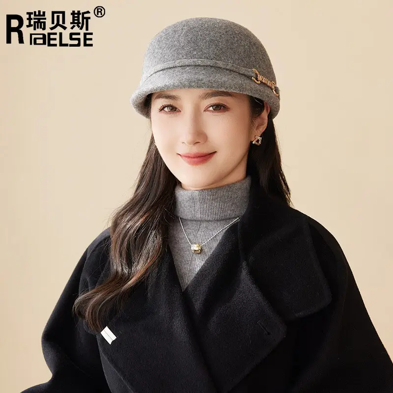 Women Wool Felt Cap Autumn Winter Warm - Image 8