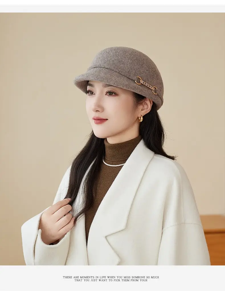 Women Wool Felt Cap Autumn Winter Warm — feature 10