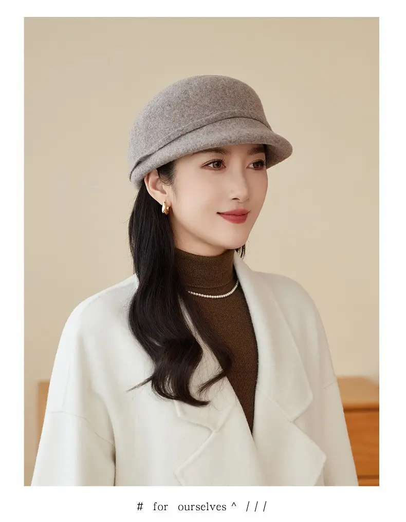 Women Wool Felt Cap Autumn Winter Warm — feature 11