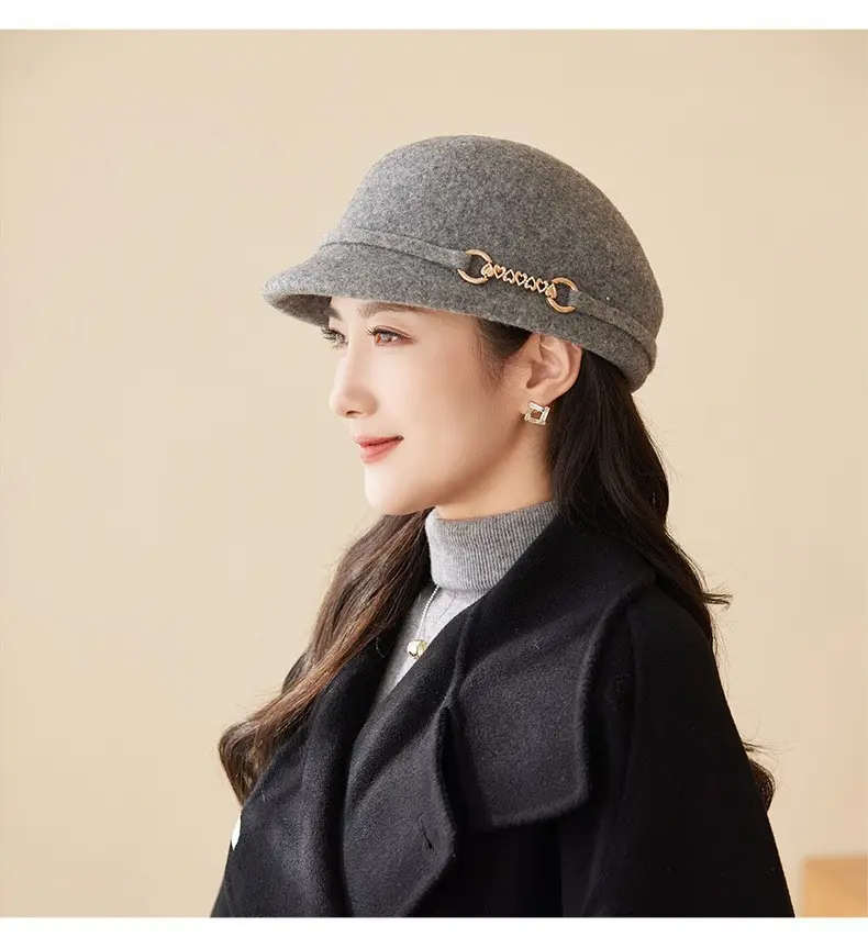 Women Wool Felt Cap Autumn Winter Warm — feature 20