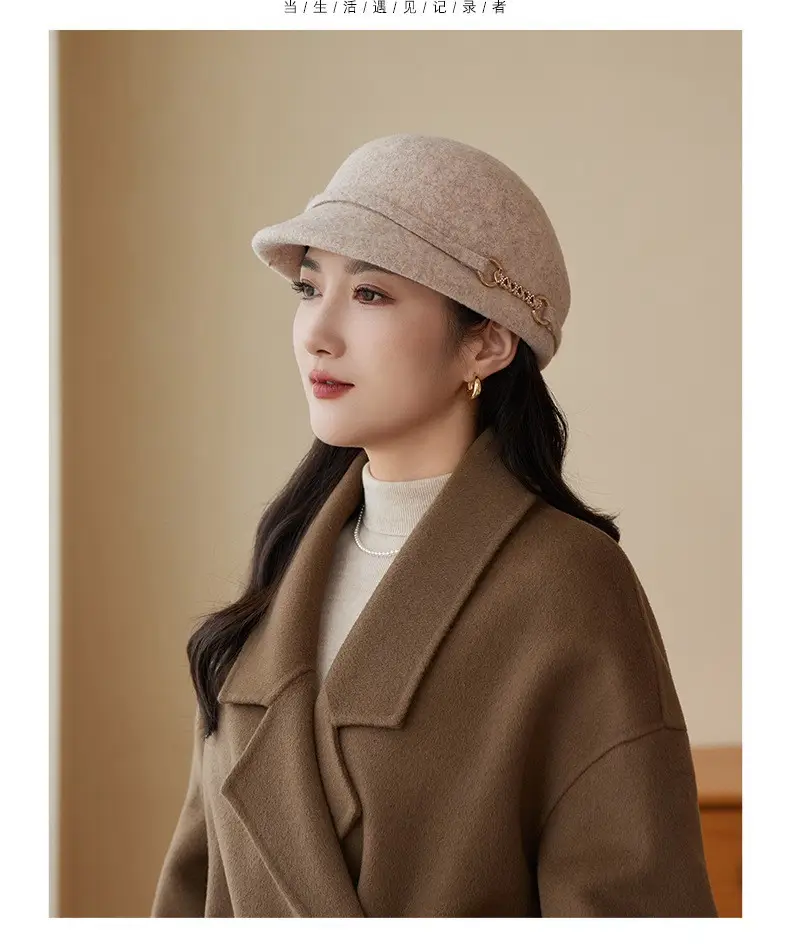 Women Wool Felt Cap Autumn Winter Warm — feature 8