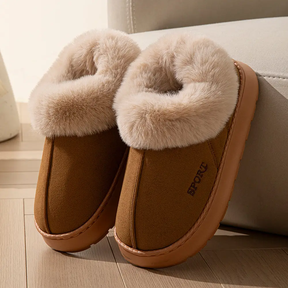 2025 Suede Couple Cotton Slippers for Home and Outdoor Wear, Warm Plush Thickeneded Men's and Women's Cotton Slippers with Full Sleeve - Image 5