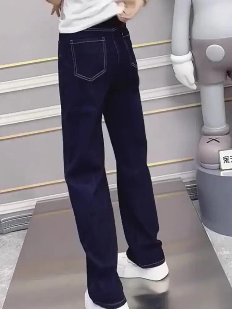 Dark Blue Stretch Slim Fit Jeans Large Size — feature 1