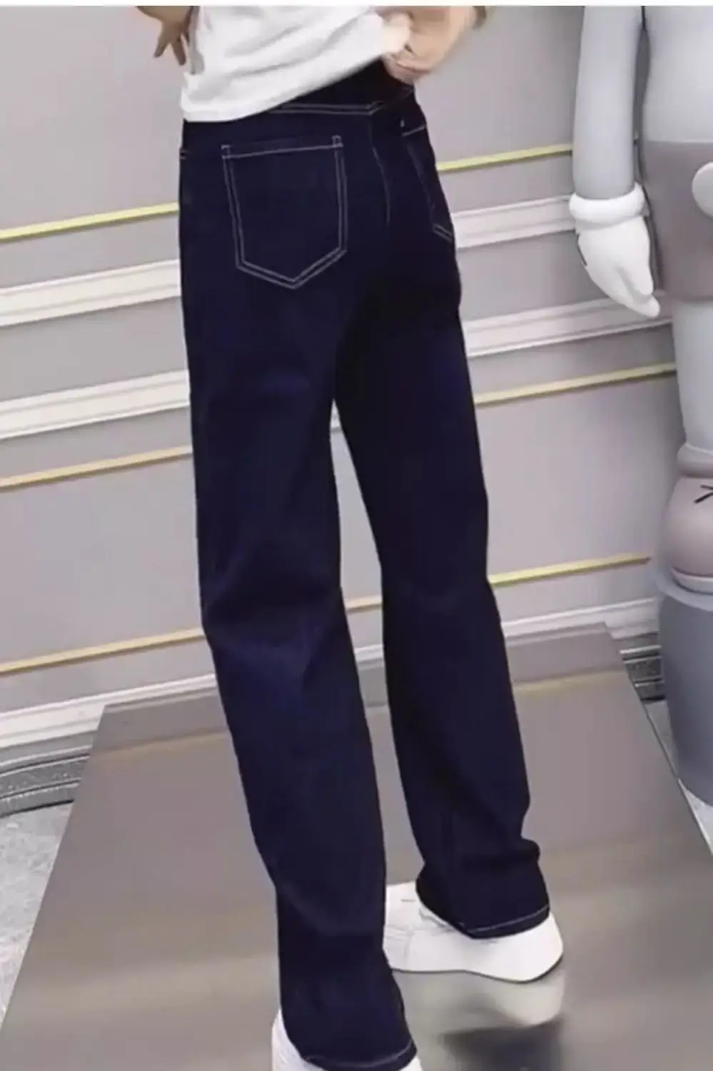 Dark Blue Stretch Slim Fit Jeans Large Size — feature 5