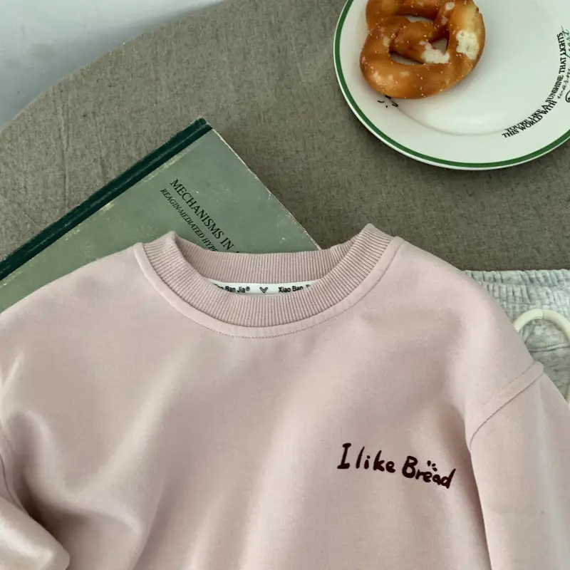 Girls Pink Sweatshirt "I Like Good" 2025 Autumn Wear - Image 4