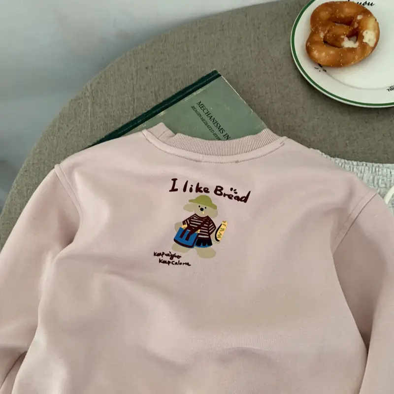 Girls Pink Sweatshirt "I Like Good" 2025 Autumn Wear - Image 5