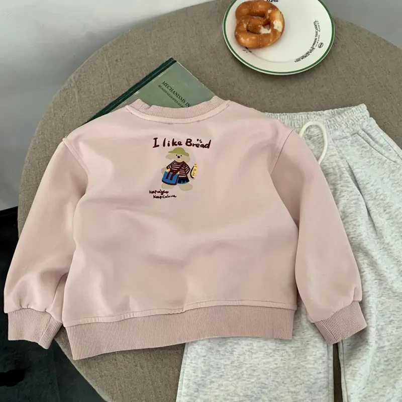 Girls Pink Sweatshirt "I Like Good" 2025 Autumn Wear — feature 2