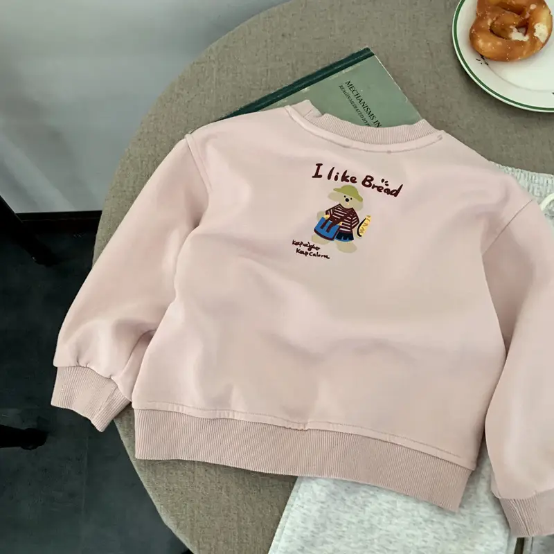 Girls Pink Sweatshirt "I Like Good" 2025 Autumn Wear — feature 3