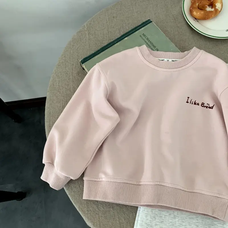 Girls Pink Sweatshirt "I Like Good" 2025 Autumn Wear — feature 6