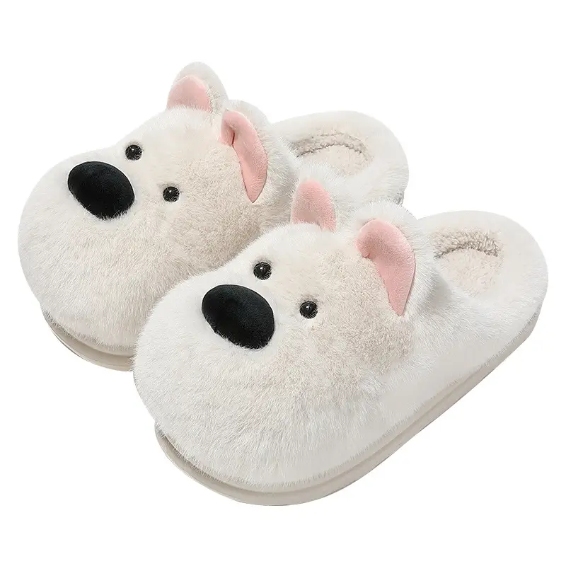 Cartoon Cotton Slippers for Women in Winter, Cute Puppy Home Indoor Plush Warm Ladies' Non-Slip Furry Slippers - Image 8