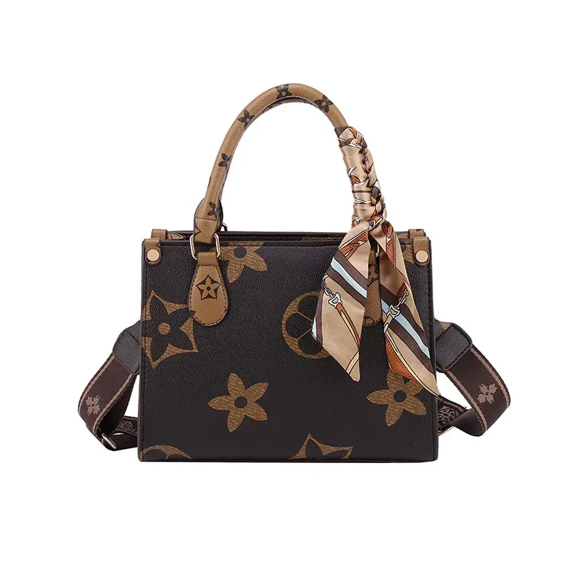 Vintage Monogram Tote Bag for Women Large Capacity Shoulder Bag - Image 7