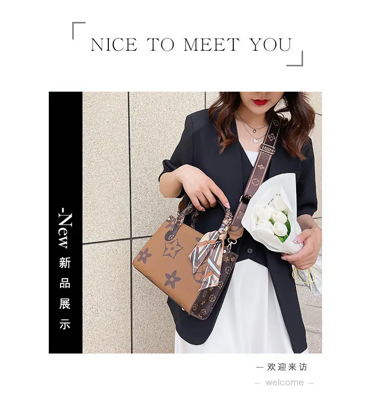 Vintage Monogram Tote Bag for Women Large Capacity Shoulder Bag — feature 1