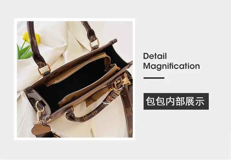 Vintage Monogram Tote Bag for Women Large Capacity Shoulder Bag — feature 12