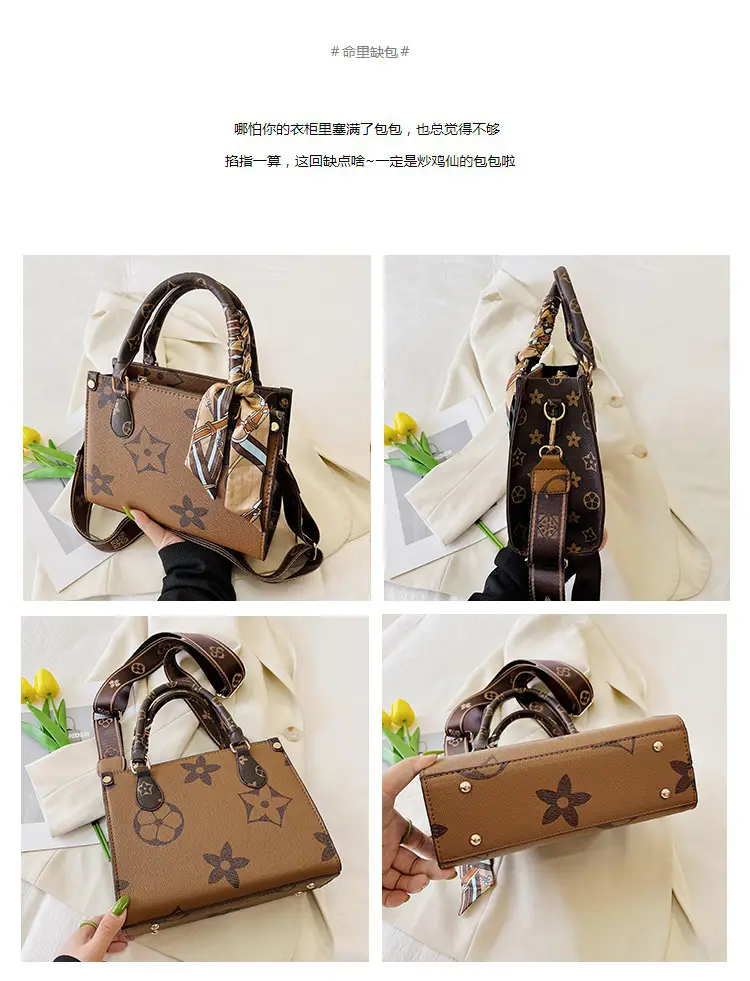 Vintage Monogram Tote Bag for Women Large Capacity Shoulder Bag — feature 14