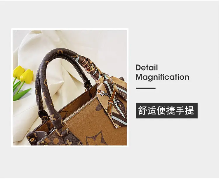 Vintage Monogram Tote Bag for Women Large Capacity Shoulder Bag — feature 6