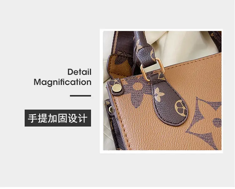 Vintage Monogram Tote Bag for Women Large Capacity Shoulder Bag — feature 7