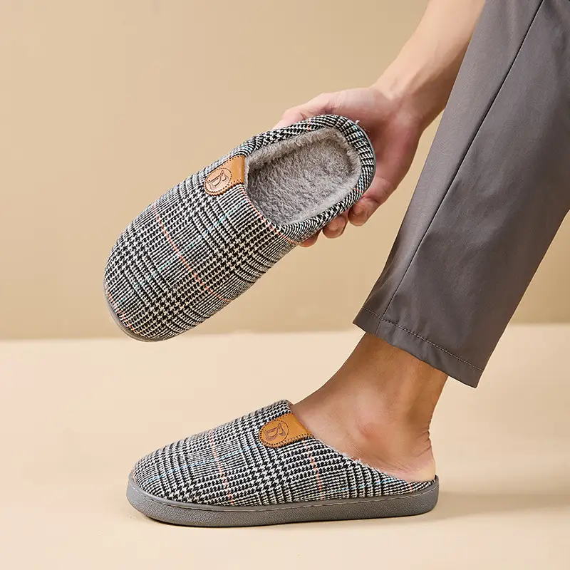 Large Size Cotton Slippers Men's Foreign Trade Thick-Soled Cotton Shoes Non-Slip Household 2025 New Summer Thick-Soled Cotton Slippers Wholesale - Image 5