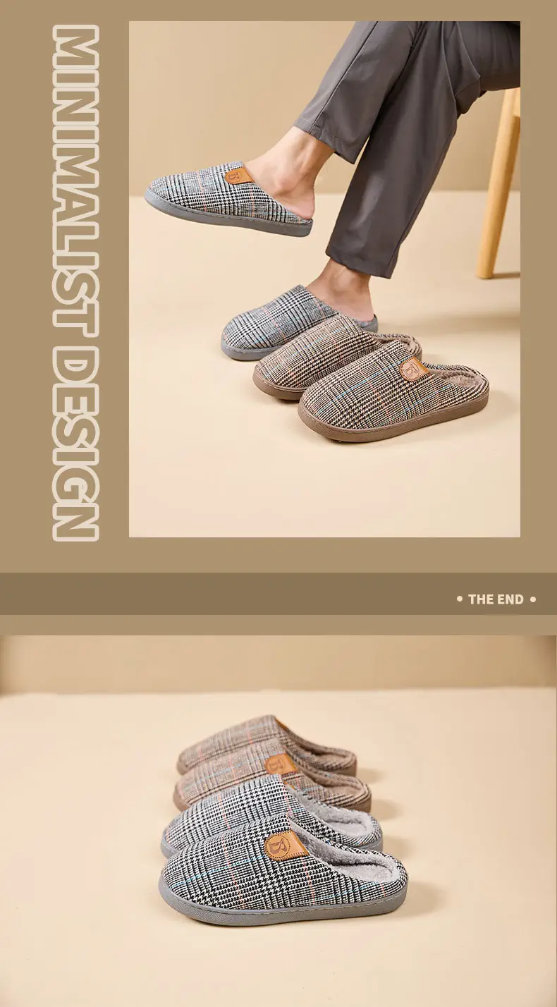 Large Size Cotton Slippers Men's Foreign Trade Thick-Soled Cotton Shoes Non-Slip Household 2025 New Summer Thick-Soled Cotton Slippers Wholesale — feature 11