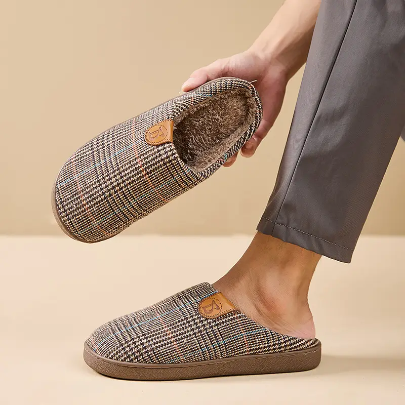 Large Size Cotton Slippers Men's Foreign Trade Thick-Soled Cotton Shoes Non-Slip Household 2025 New Summer Thick-Soled Cotton Slippers Wholesale - Image 2