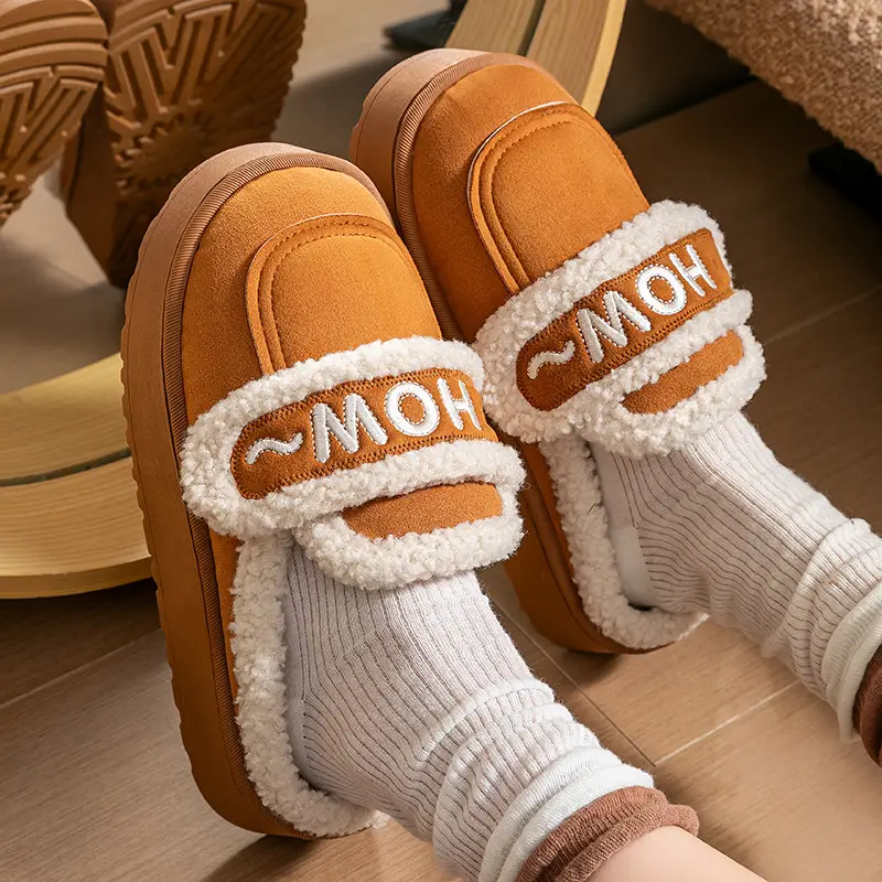 Winter Fleece-Lined Birkenstock Shoes for Women, Thick-Soled Cotton Slippers, Non-Slip Home Indoor Slippers, Autumn and Winter Warm Wool Slippers - Image 10