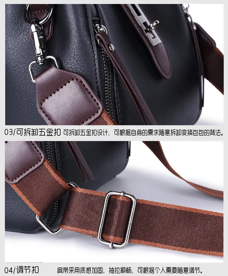 Women Crossbody Bag Brown Leather Large Capacity Foreign Trade — feature 13