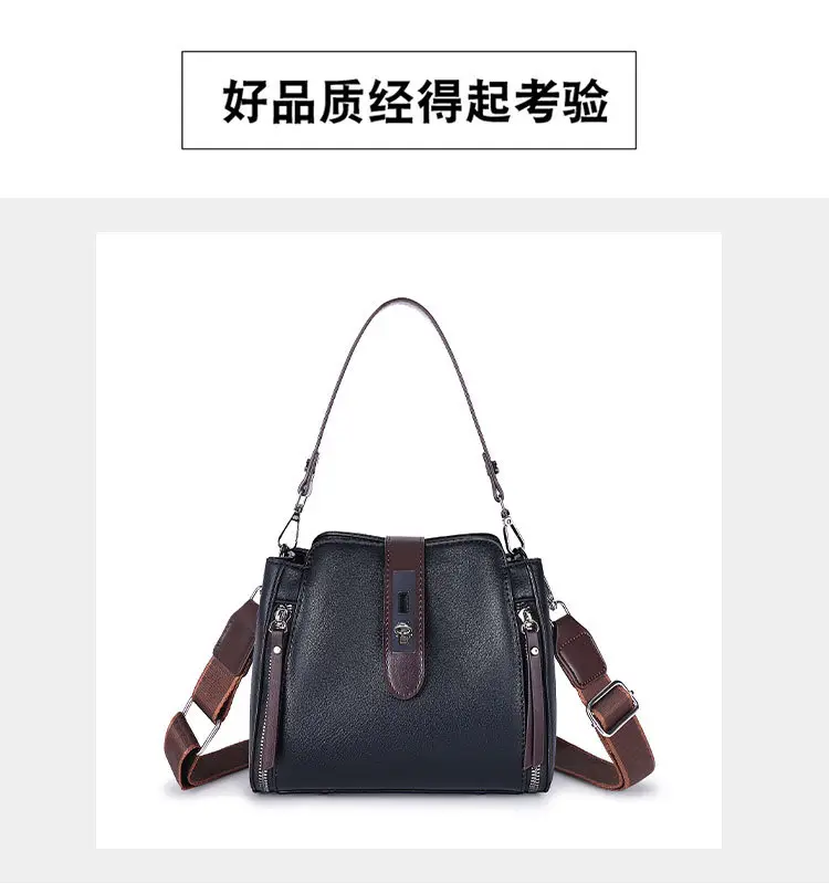 Women Crossbody Bag Brown Leather Large Capacity Foreign Trade — feature 4